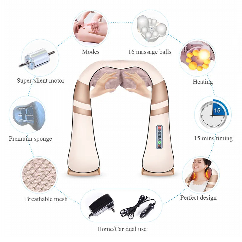 U Shape Electrical Body Shoulder Neck Massager