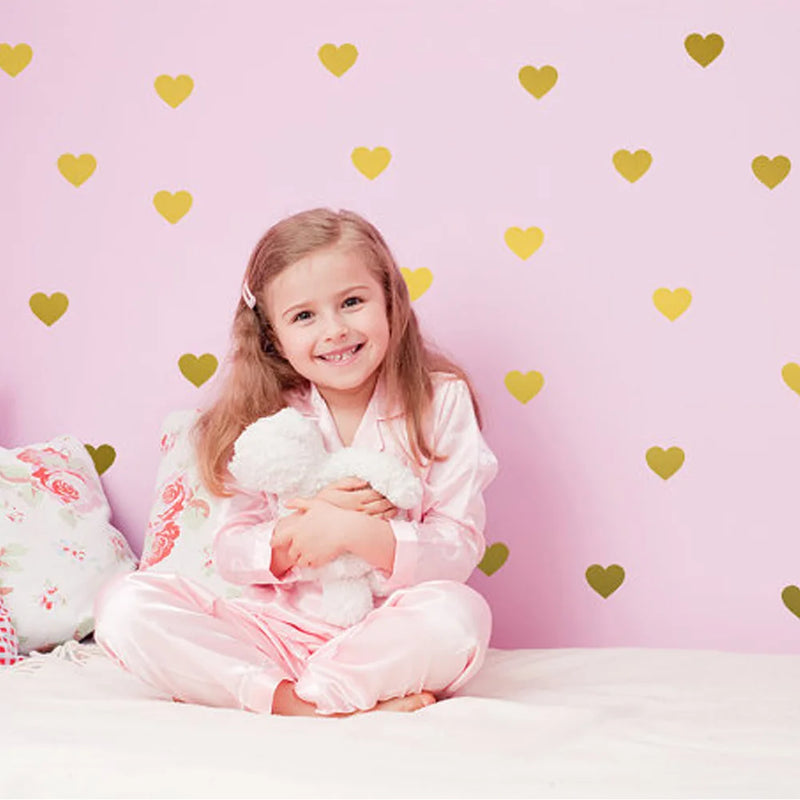 Cartoon Easy Apply Cute Heart-shaped Wall Stickers For Kids Baby Girls Rooms Wallpaper Home Decor Hearts Vinyl Art Wall Decals