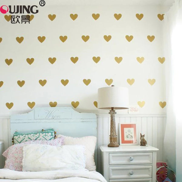 Cartoon Easy Apply Cute Heart-shaped Wall Stickers For Kids Baby Girls Rooms Wallpaper Home Decor Hearts Vinyl Art Wall Decals