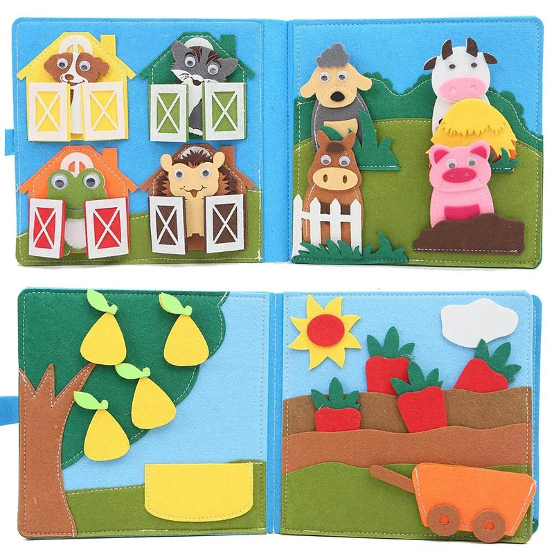 Children's Puzzle Felt Book 3D Baby Story Cloth Book 3D Activities Cloth Story Book Preschool Learning Education Toys For Baby