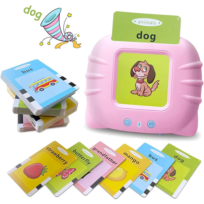 Kids Learning English Flash Card Reading Machine Educational Audio Electronic Card Book Montessori Language Toy for Home School