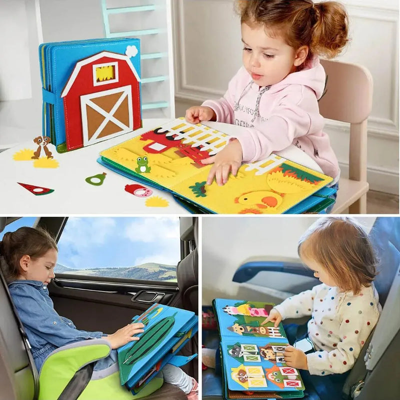 Children's Puzzle Felt Book 3D Baby Story Cloth Book 3D Activities Cloth Story Book Preschool Learning Education Toys For Baby