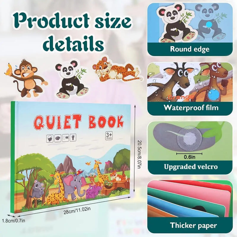 Quiet Book for Toddler Montessori Activity Toys Busy Book Sensory Educational Preschool Learning Book for 3 4 5 6 Year Boys Girl