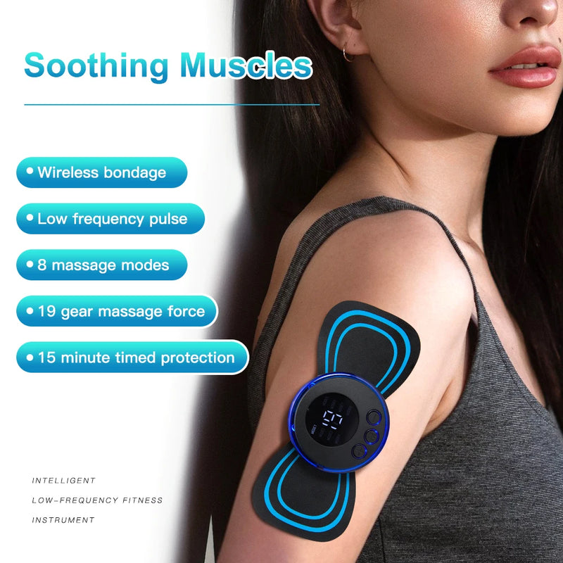 LCD Display EMS Neck Electric Massager