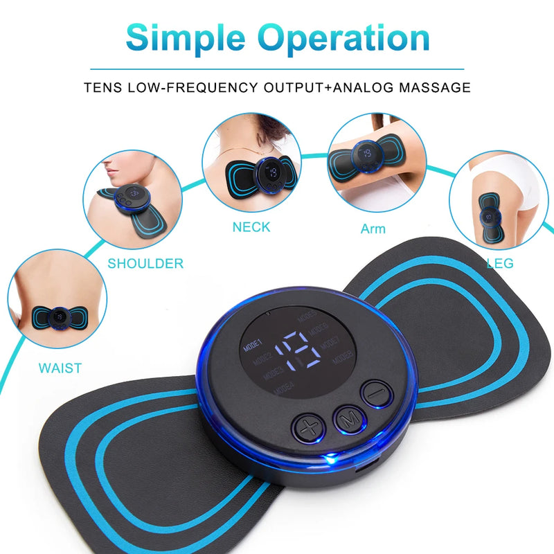 LCD Display EMS Neck Electric Massager